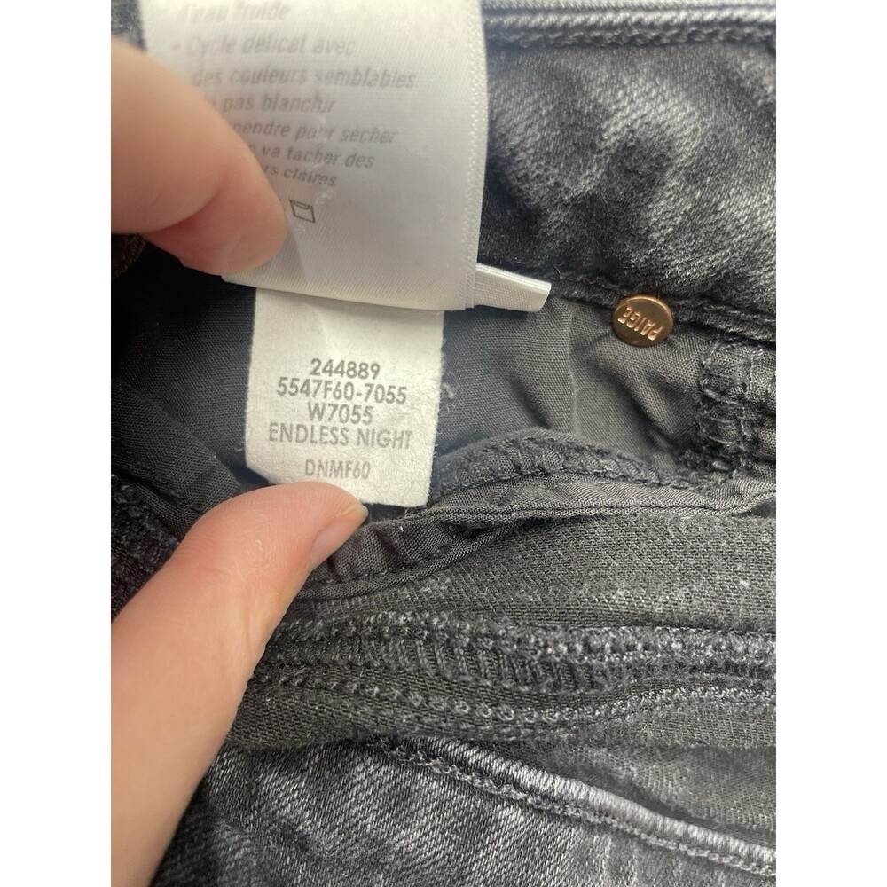 Paige Cindy Jean Womens 27 Endless Night Gray High Rise Straight USA made - Picture 4 of 9